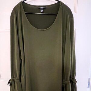 ECU - Khaki Green Knit Blouse - Size 3X
